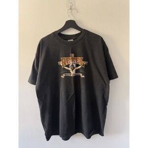 Men's Blue Short Sleeve T-Shirt XL Vintage 90s Jesus Design